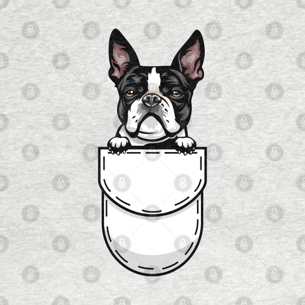 Funny Boston Terrier Pocket Dog by Pet My Dog